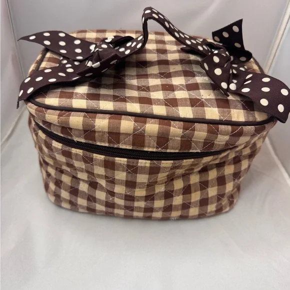 Brown Checkered Women's Bag - Picture 2 of 5
